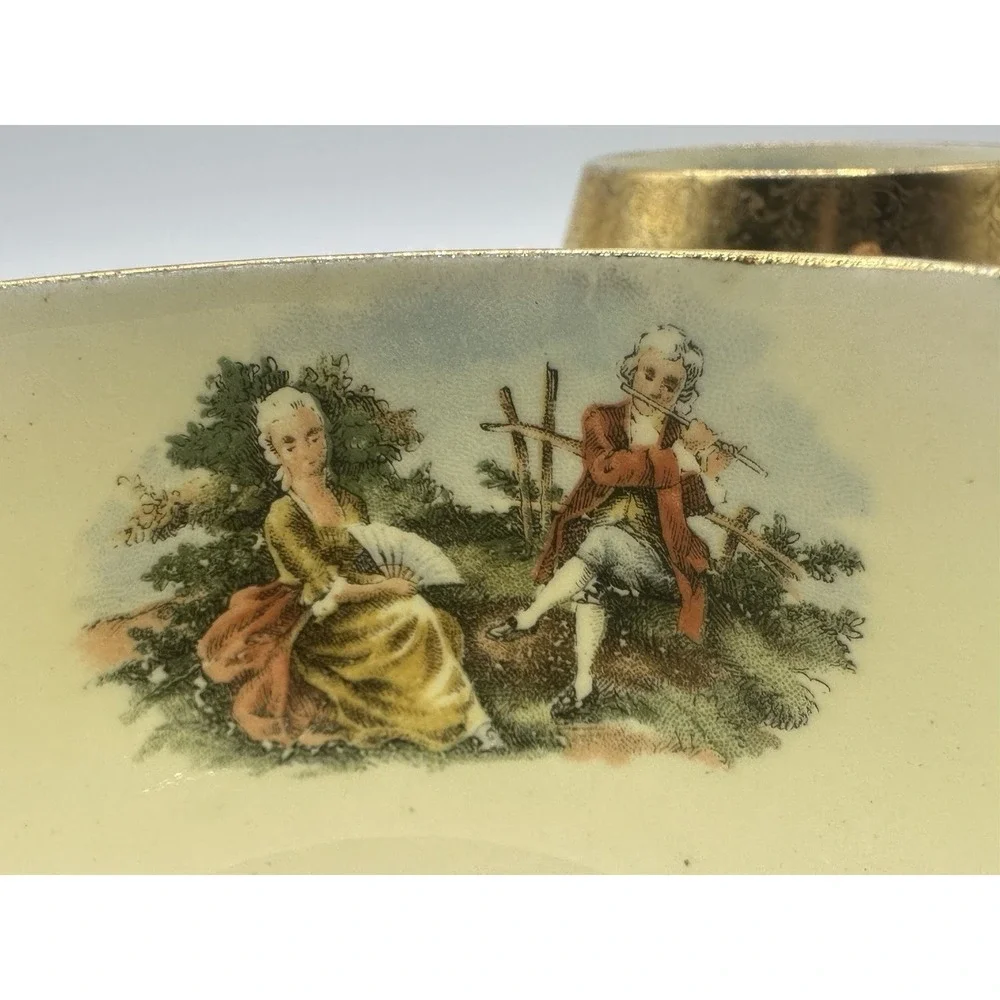 Pair of Sabin Crest-O-Gold Flat Cups‎ Made In USA 22K Gold
